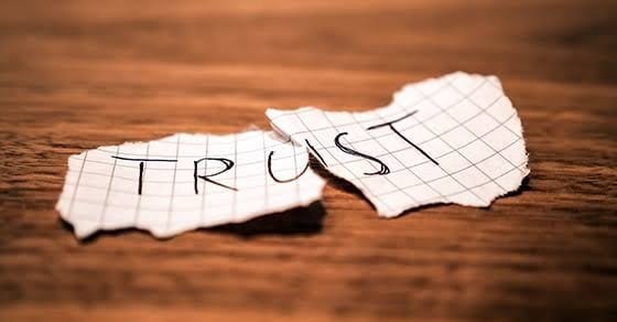 Illustration of broken trust